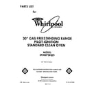 Whirlpool SF3007SRW5 front cover diagram