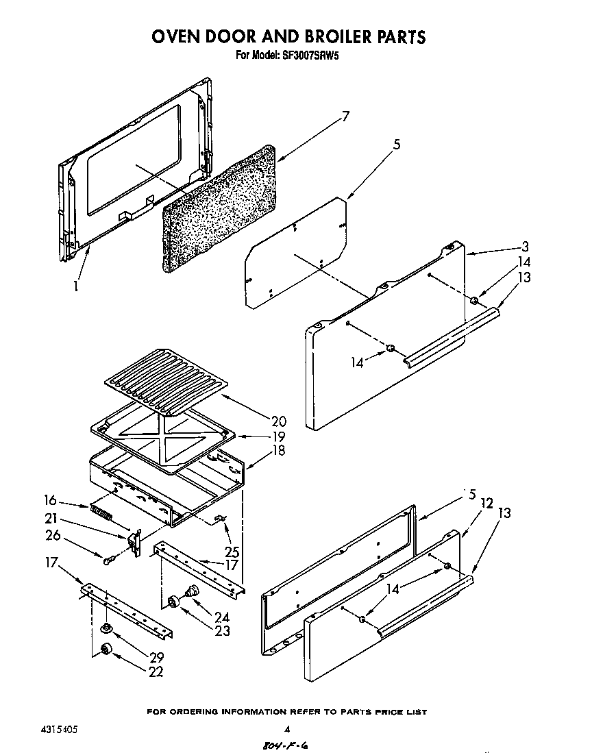 Oven door and broiler