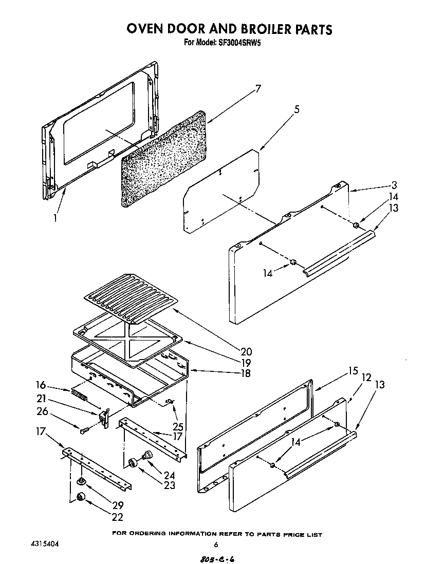 Oven door and broiler