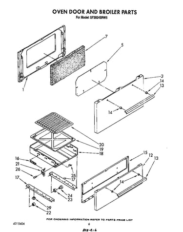 Oven door and broiler