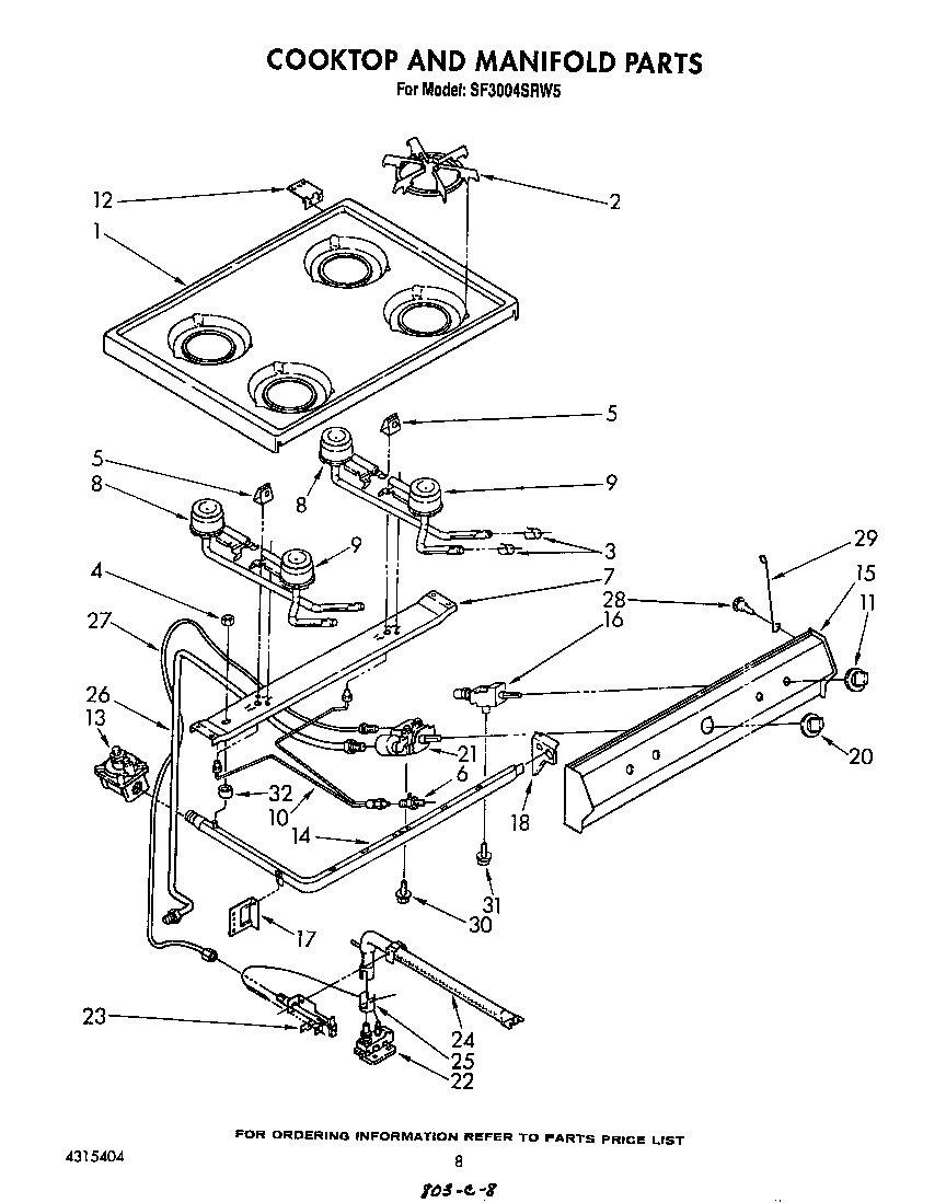 Cook top and manifold