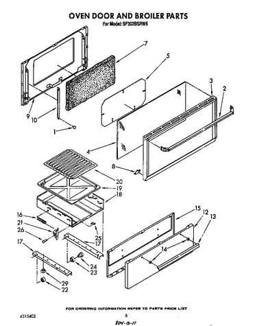 Oven door and broiler