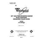 Whirlpool SF310PERW5 front cover diagram