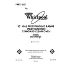 Whirlpool SF314PSRW5 front cover diagram