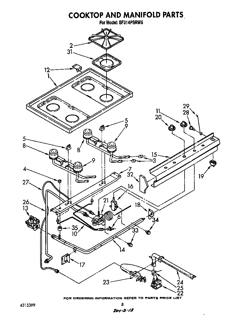 Cook top and manifold