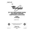Whirlpool SF330PERW5 front cover diagram
