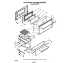 Whirlpool SF330PERW5 oven door and broiler diagram