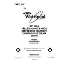 Whirlpool SF332BERW5 front cover diagram