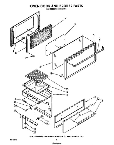 Oven door and broiler
