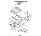 Whirlpool SF332BERW5 cook top and manifold diagram