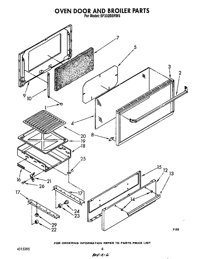 OVEN DOOR AND BROILER