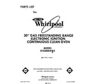 Whirlpool SF3300ERW5 front cover diagram