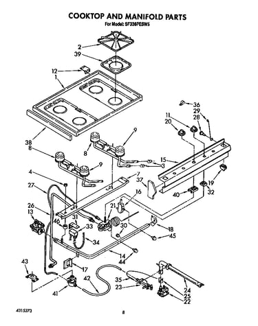 Cooktop and manifold