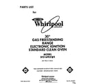 Whirlpool SF316PESW5 front cover diagram