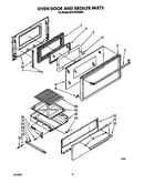 Oven door and broiler