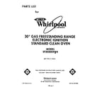 Whirlpool SF3020ERW4 front cover diagram