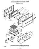 Oven door and broiler