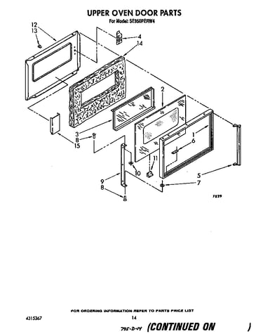 Upper oven door