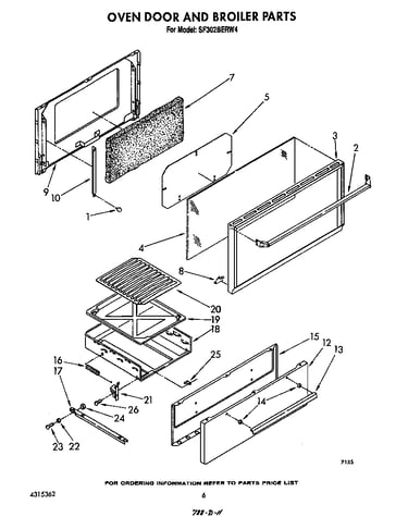 Oven door and broiler