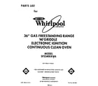 Whirlpool SF5340ERW6 front cover diagram