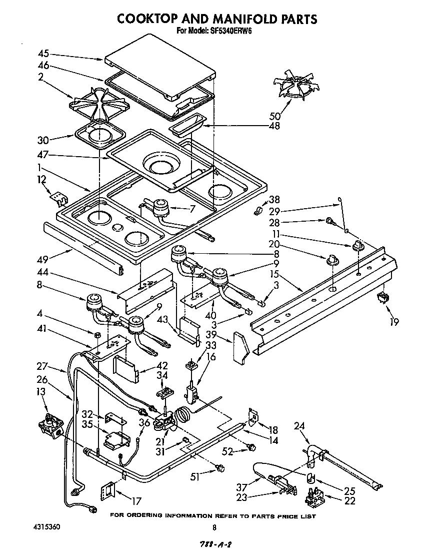 Cooktop and manifold