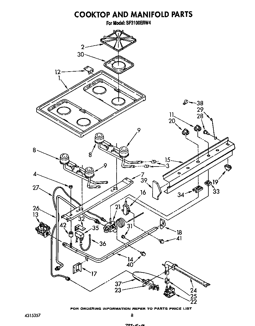 Cooktop and manifold