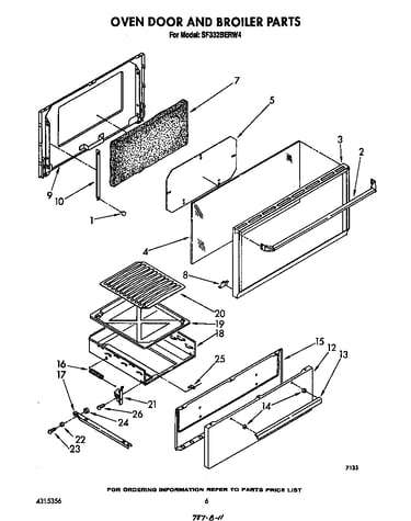 Oven door and broiler