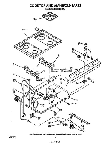 Cooktop and manifold