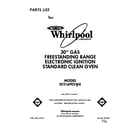 Whirlpool SF316PESW4 front cover diagram