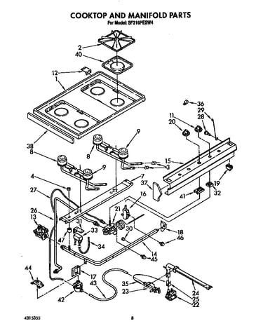 Cooktop and manifold