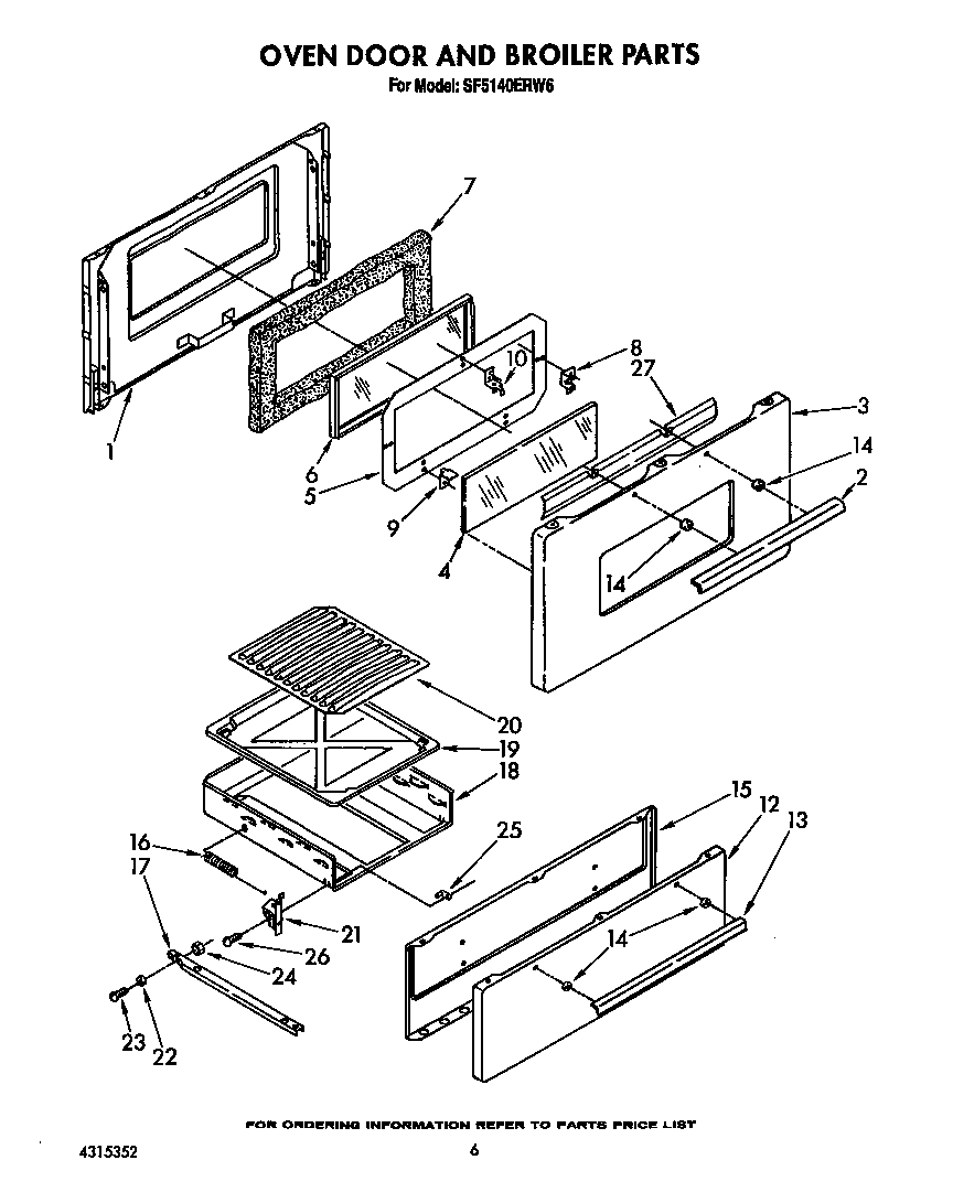 Oven door and broiler