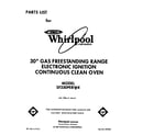 Whirlpool SF330PERW4 front cover diagram