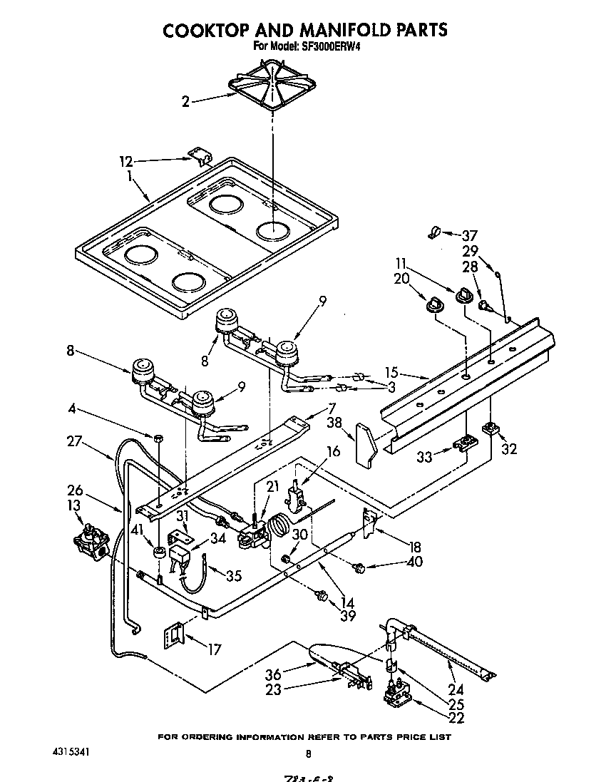 Cook top and manifold