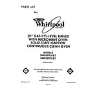 Whirlpool SM958PESW2 front cover diagram
