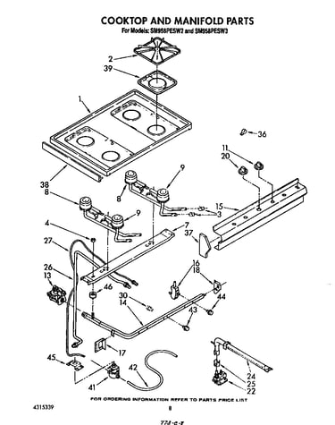 Cook top and manifold
