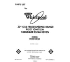 Whirlpool SF3001ERW4 front cover diagram
