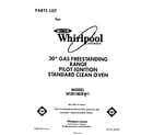 Whirlpool SF301BERW1 front cover diagram