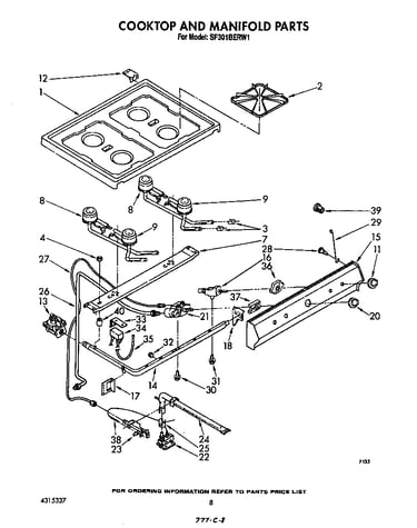 Cook top and manifold
