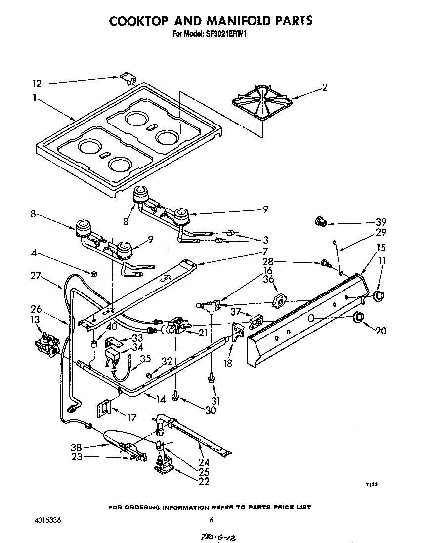 COOK TOP AND MANIFOLD