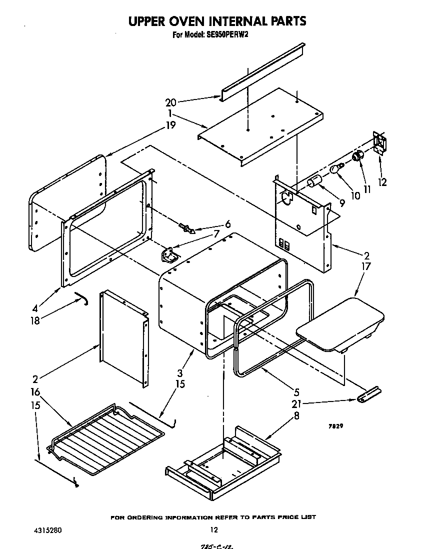 Upper oven internal