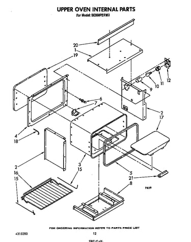 Upper oven internal