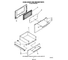 Whirlpool RF3010XVW0 oven door and broiler diagram