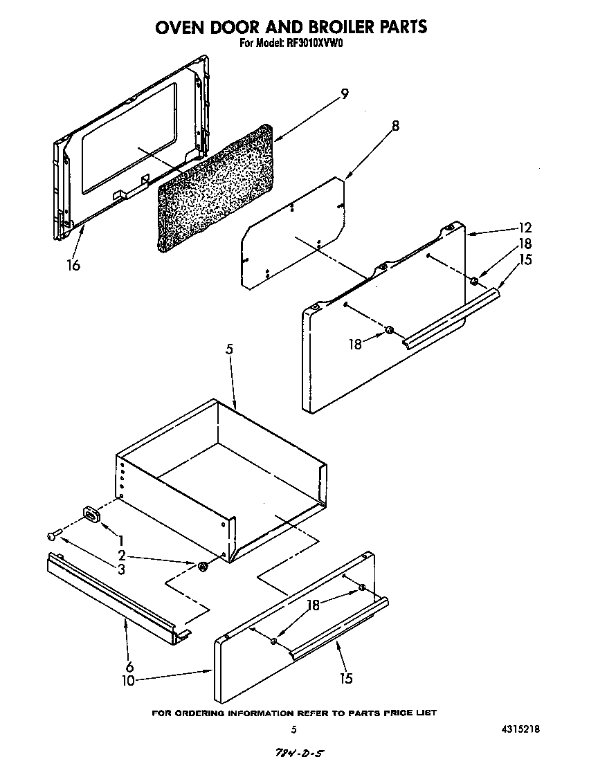 Oven door and broiler