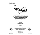 Whirlpool SE960PEPW5 front cover diagram