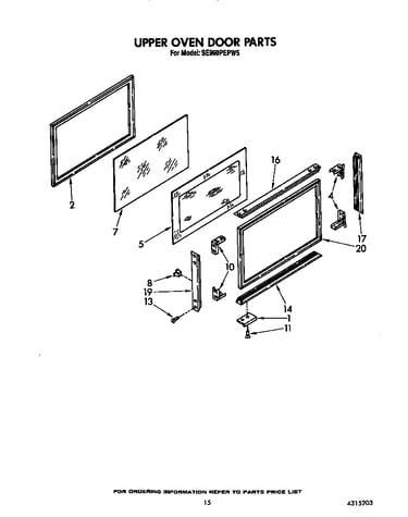 Upper oven door