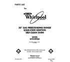 Whirlpool SF395PEPW4 front cover diagram