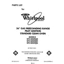 Whirlpool SF5140SRW5 front cover diagram