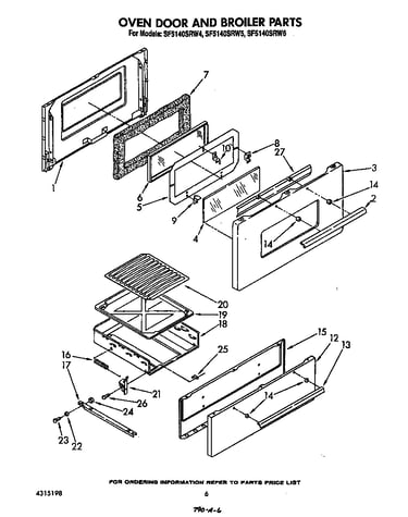 Oven door and broiler