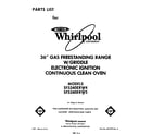 Whirlpool SF5340ERW4 front cover diagram