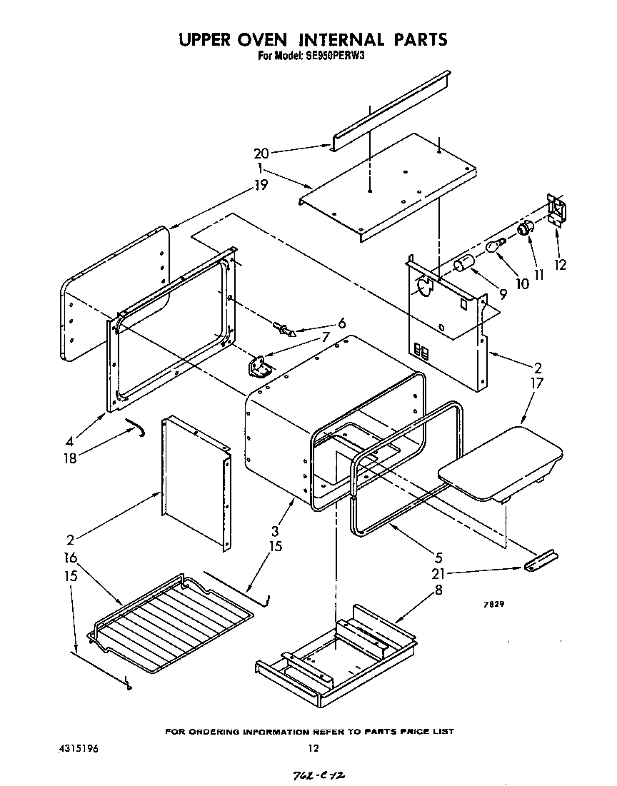 Upper oven internal